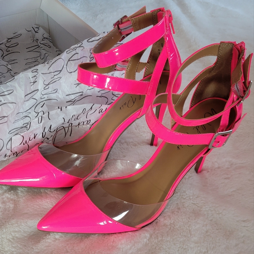 Wild Pair Florescent Pink Heels size 9.5